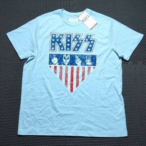 Kiss band T-shirt Blue XLarge Short sleeve